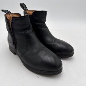 Xena Chelsea Black Leather Boots Women Sz 7 Side Zip Ankle Work